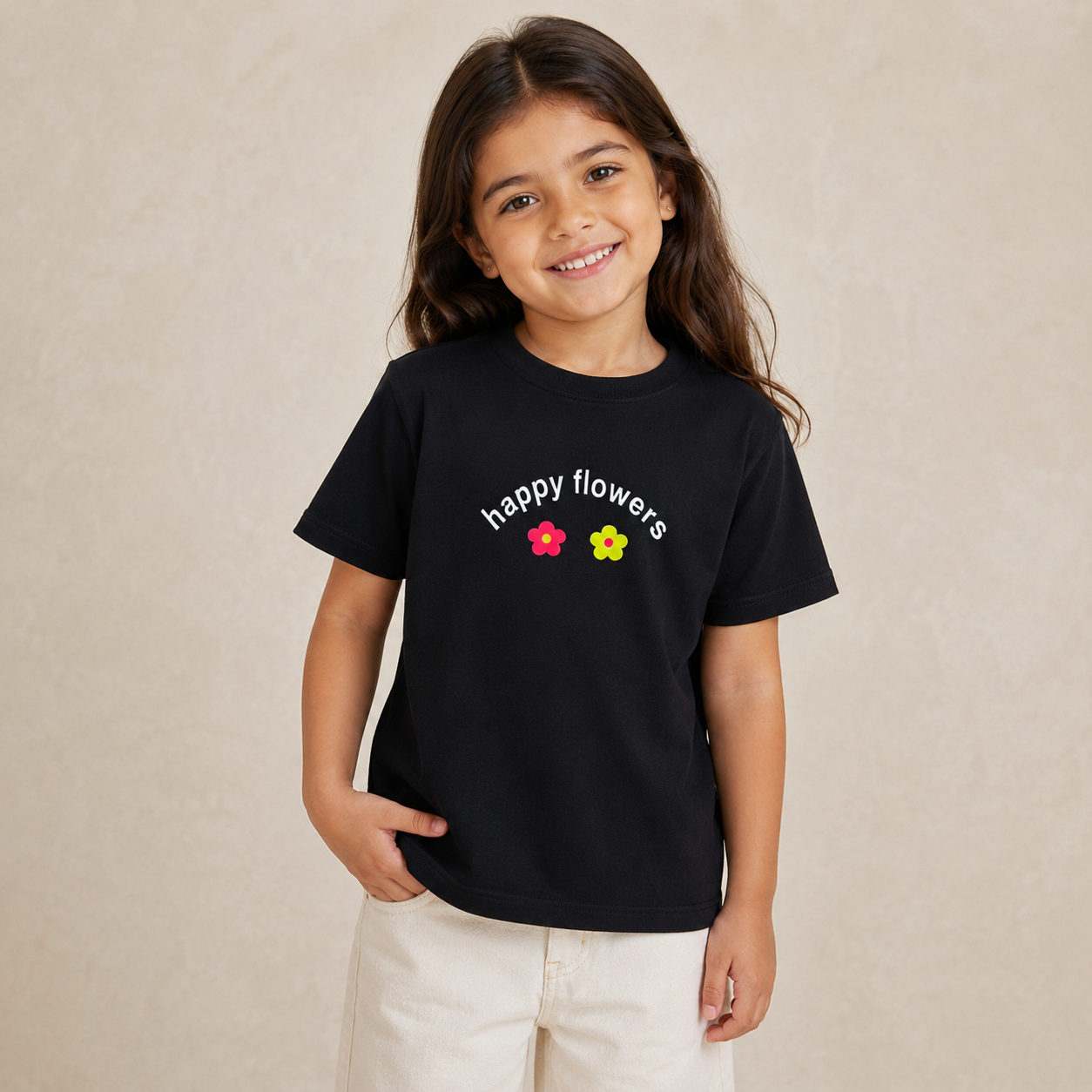 Girl Round Neck Half Sleeve T-Shirt