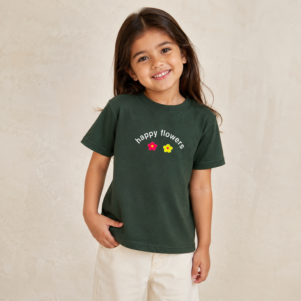 Girl Round Neck Half Sleeve T-Shirt