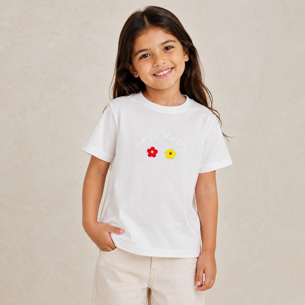 Girl Round Neck Half Sleeve T-Shirt