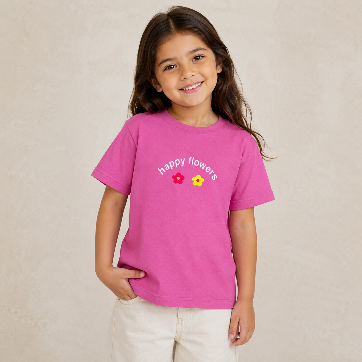Girl Round Neck Half Sleeve T-Shirt