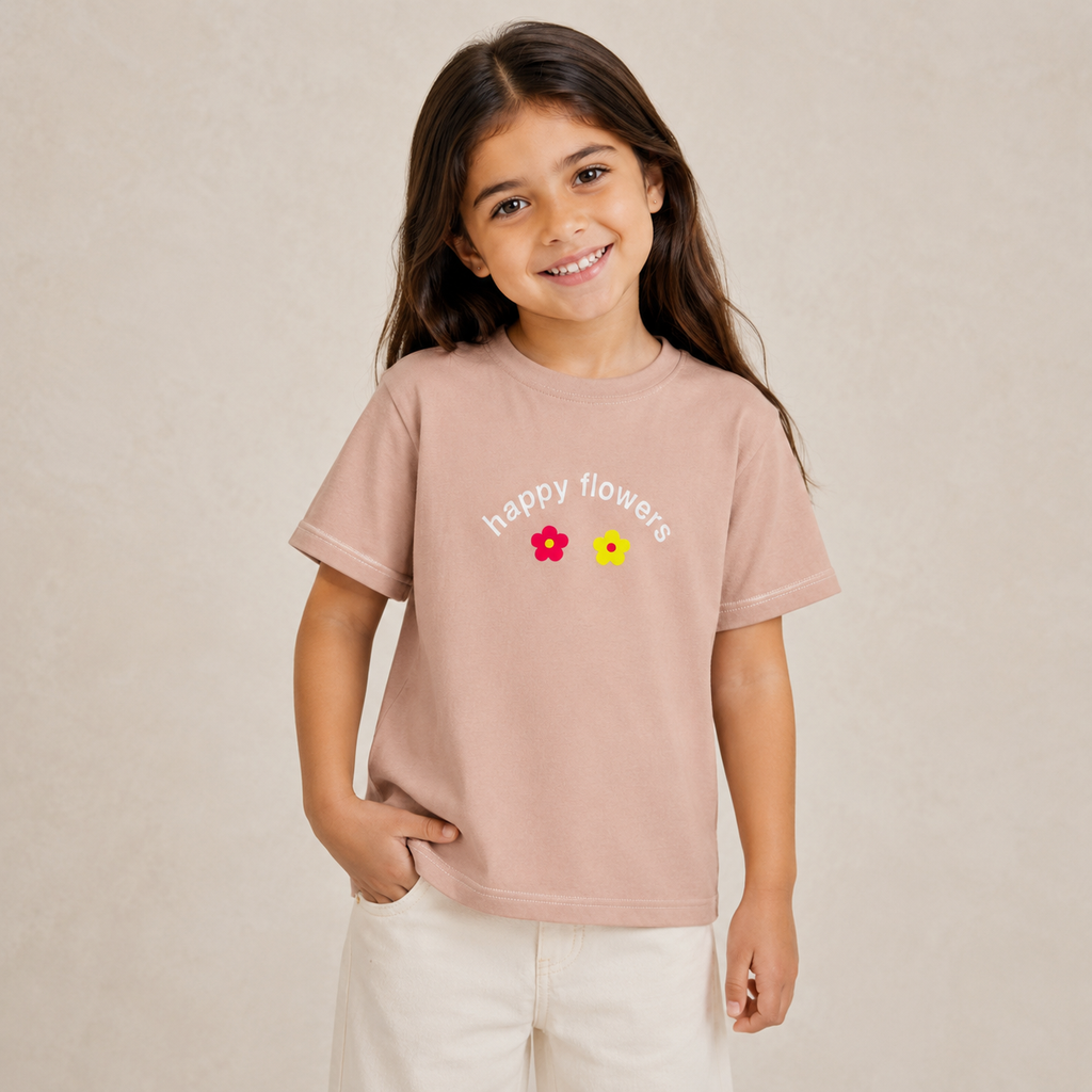 Girl Round Neck Half Sleeve T-Shirt